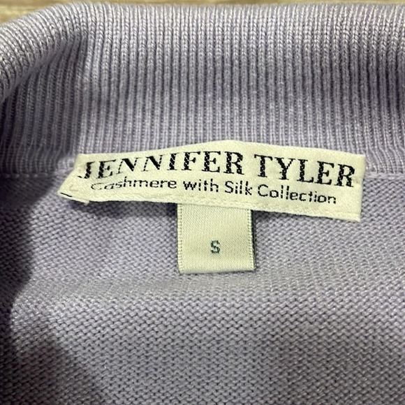 Jennifer Tyler Cashmere Silk Lavender Button Front Cardigan Sweater Pockets S - Picture 10 of 16